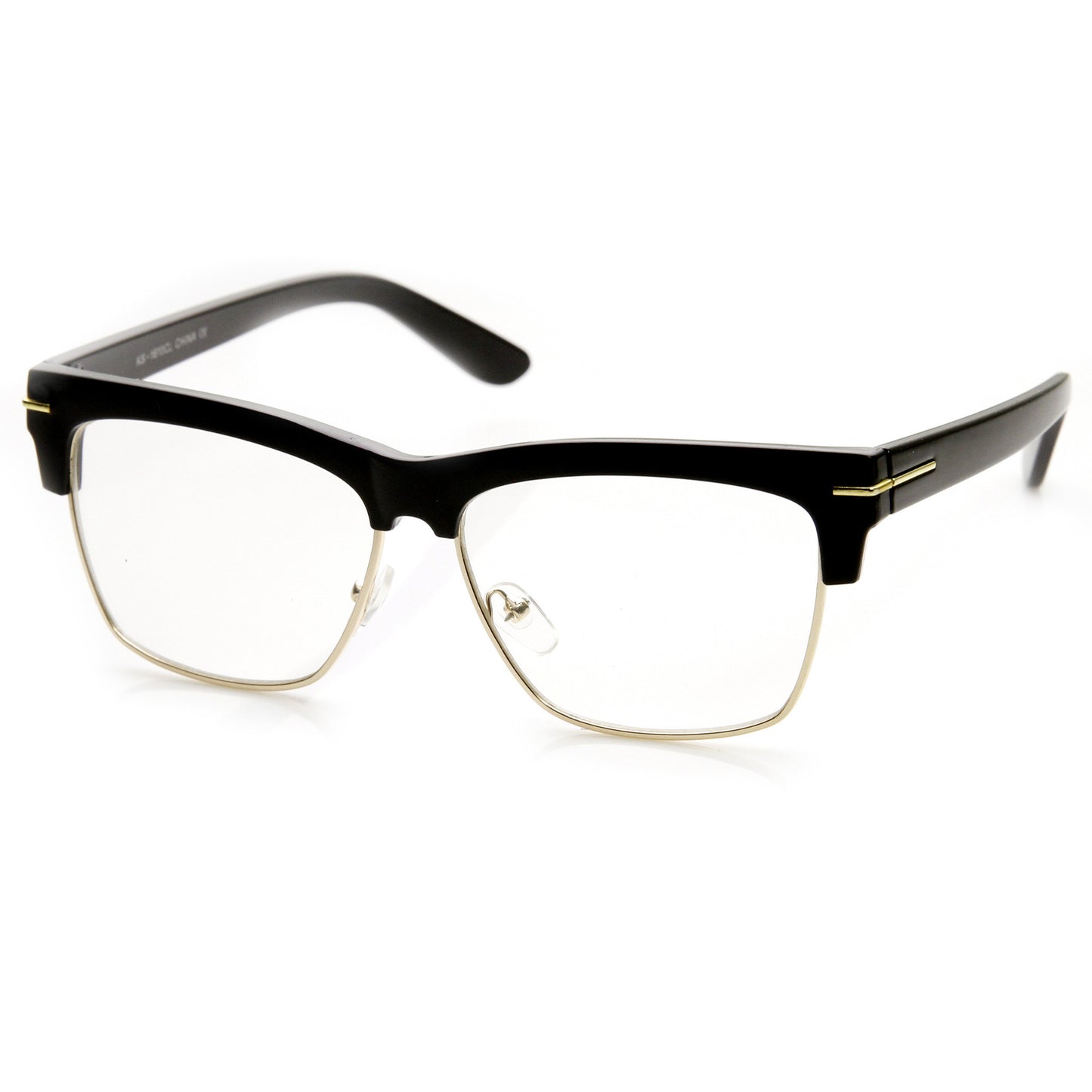 RETRO 1960'S FASHION HALF FRAME CLEAR LENS GLASSES